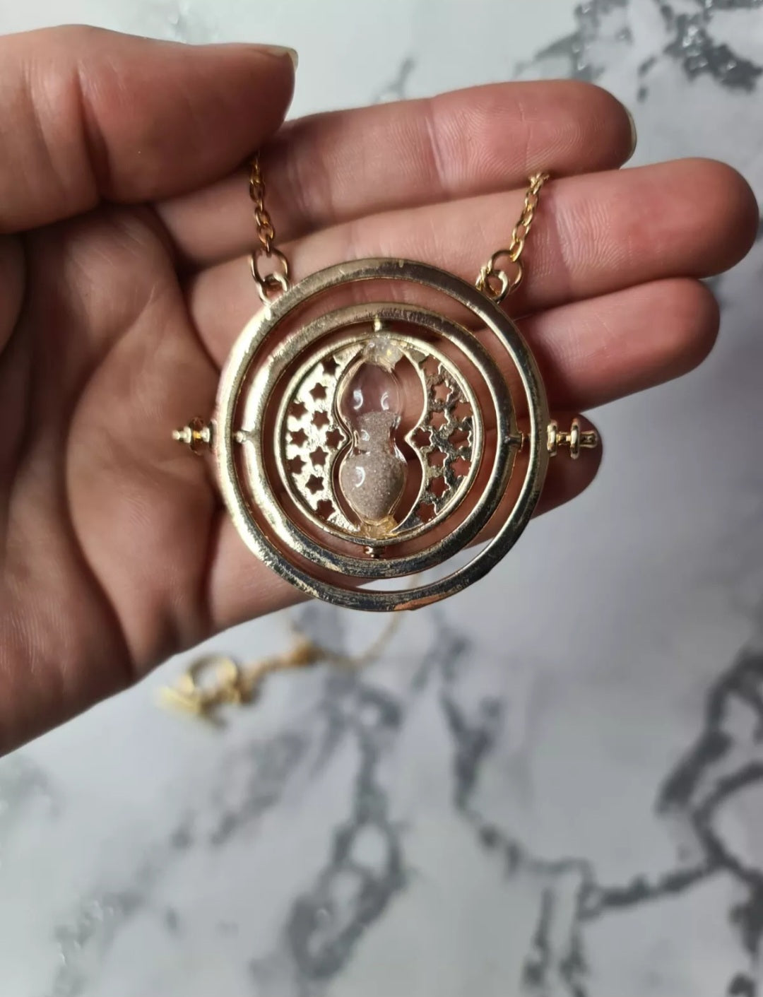 Time Turner - Rotating Spin Hourglass Pendant Necklace