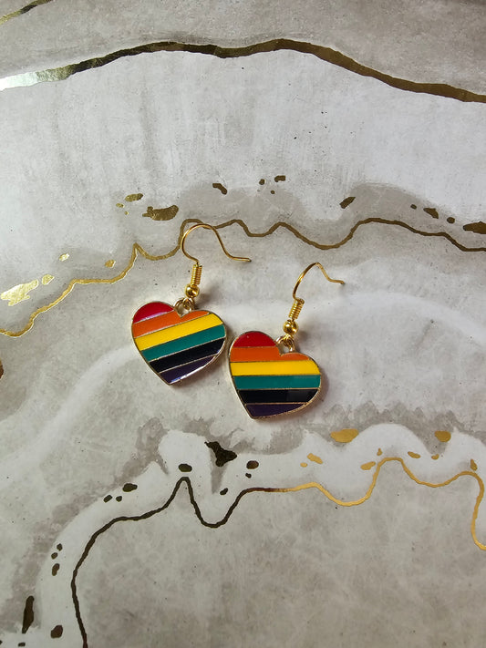 Rainbow Heart Earrings