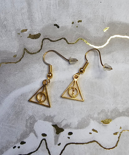 Golden Deathly Hallows Earrings