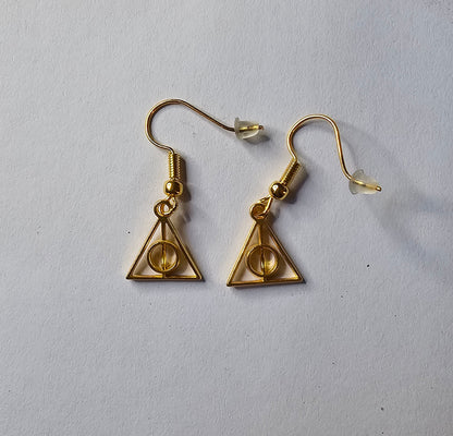 Golden Deathly Hallows Earrings