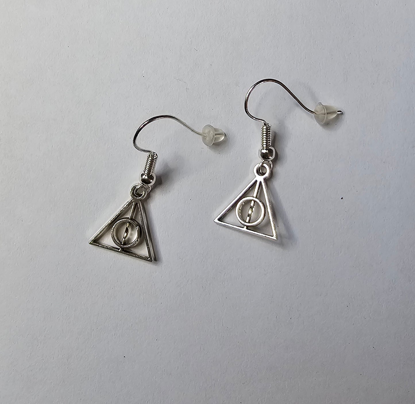 Silver Deathly Hallows Earrings