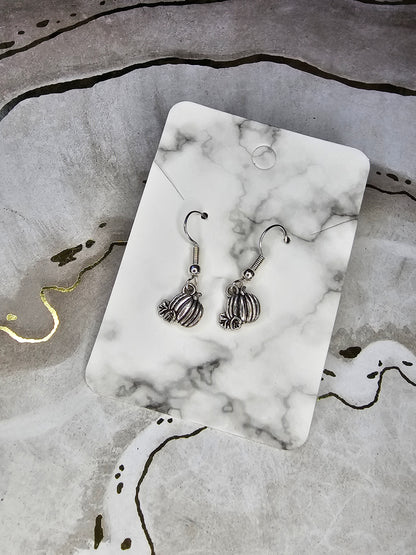 Silver Pumpkin Earrings