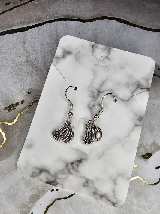 Silver Pumpkin Earrings