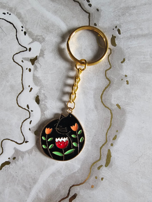 Black Cat Keyring