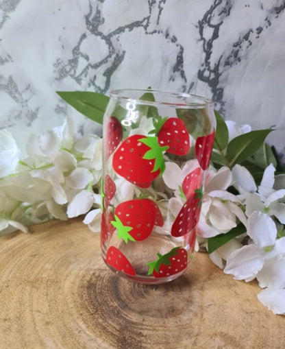 Strawberry Glass Including metal straw