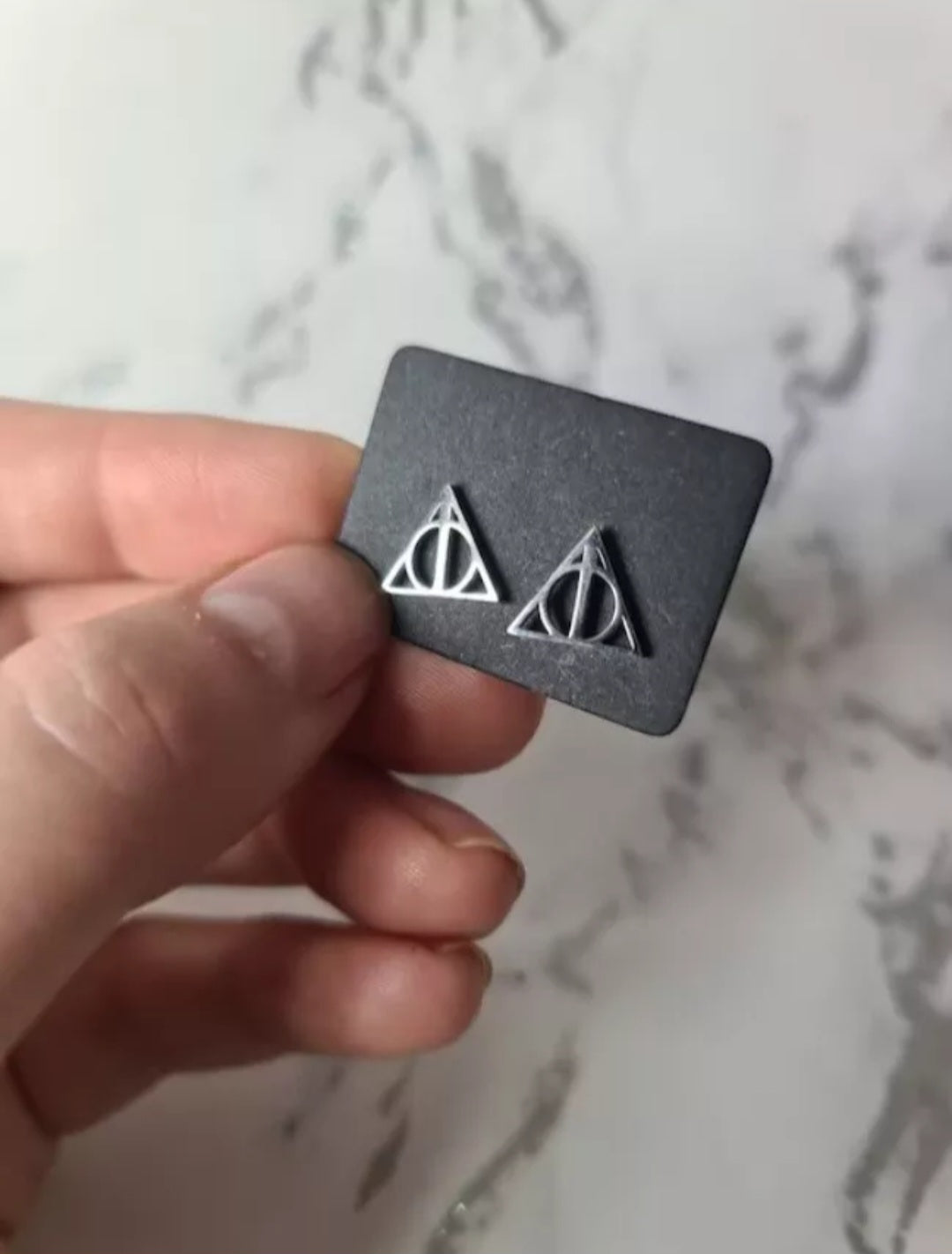 Deathly Hallows Symbol stud earrings