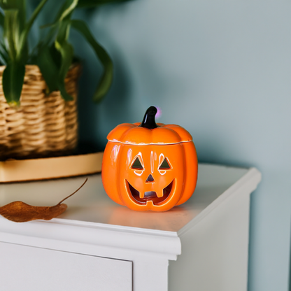 Orange Jack-O-Lantern Wax and Oil Burner