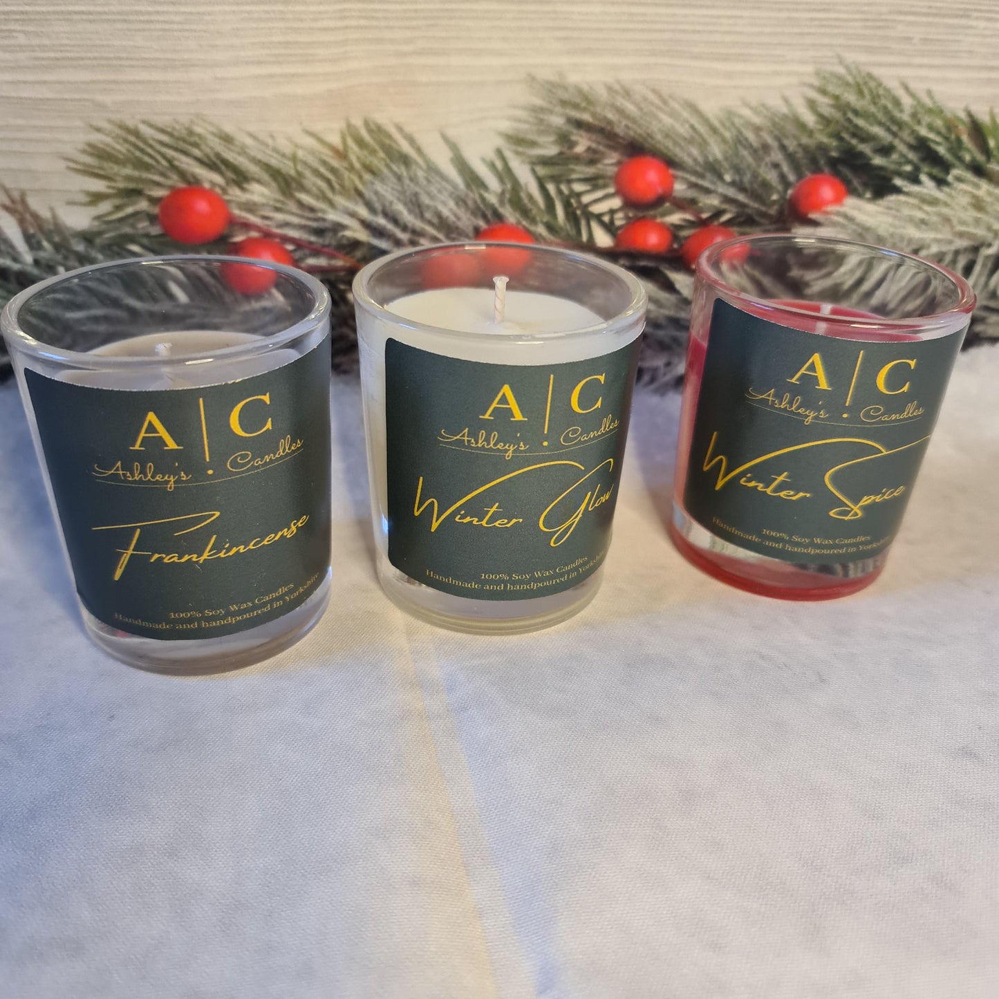 Set of 3 Festive Scented Candles | Candle gift set | Christmas gifts