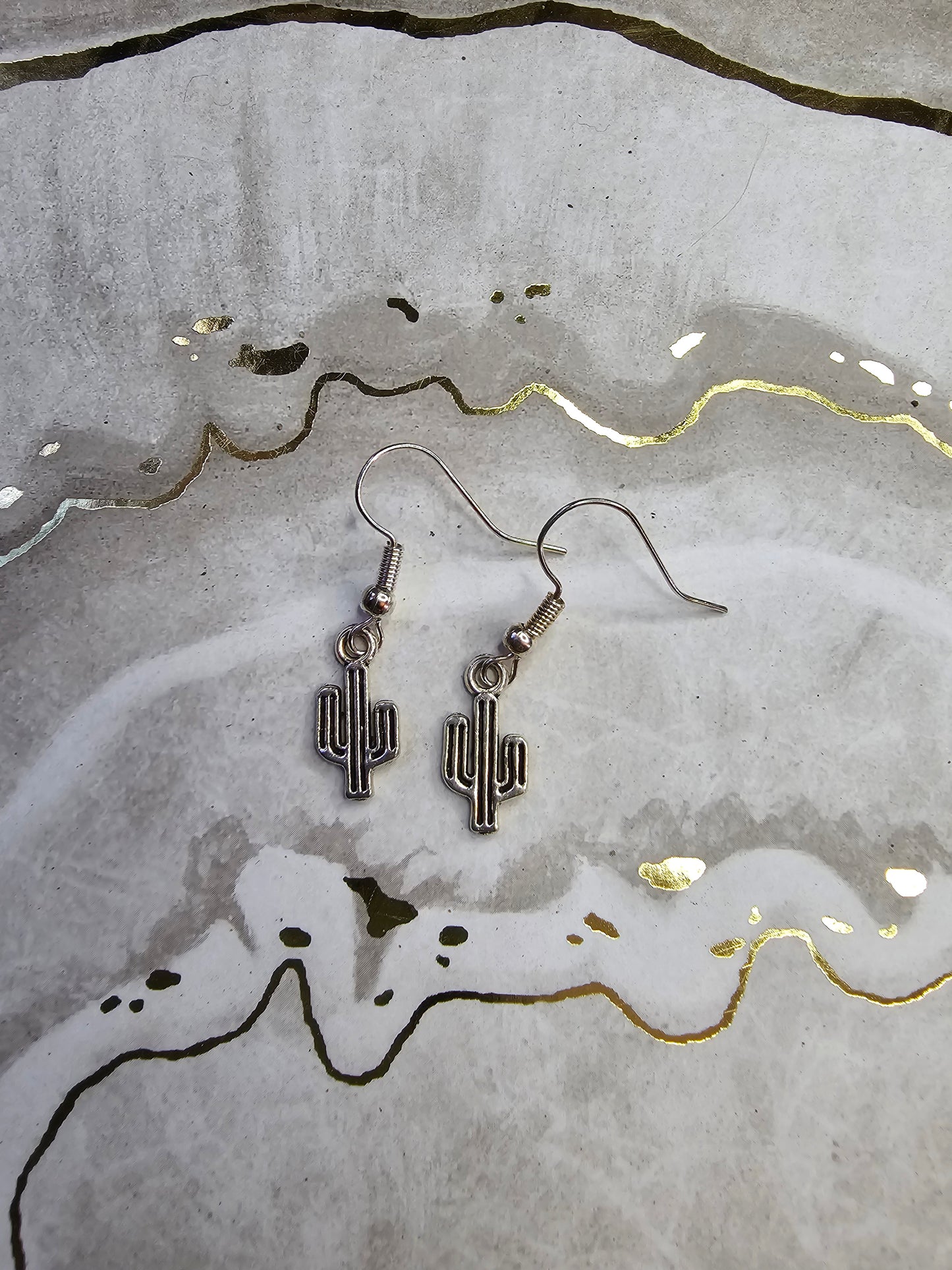 Silver Cactus Earrings