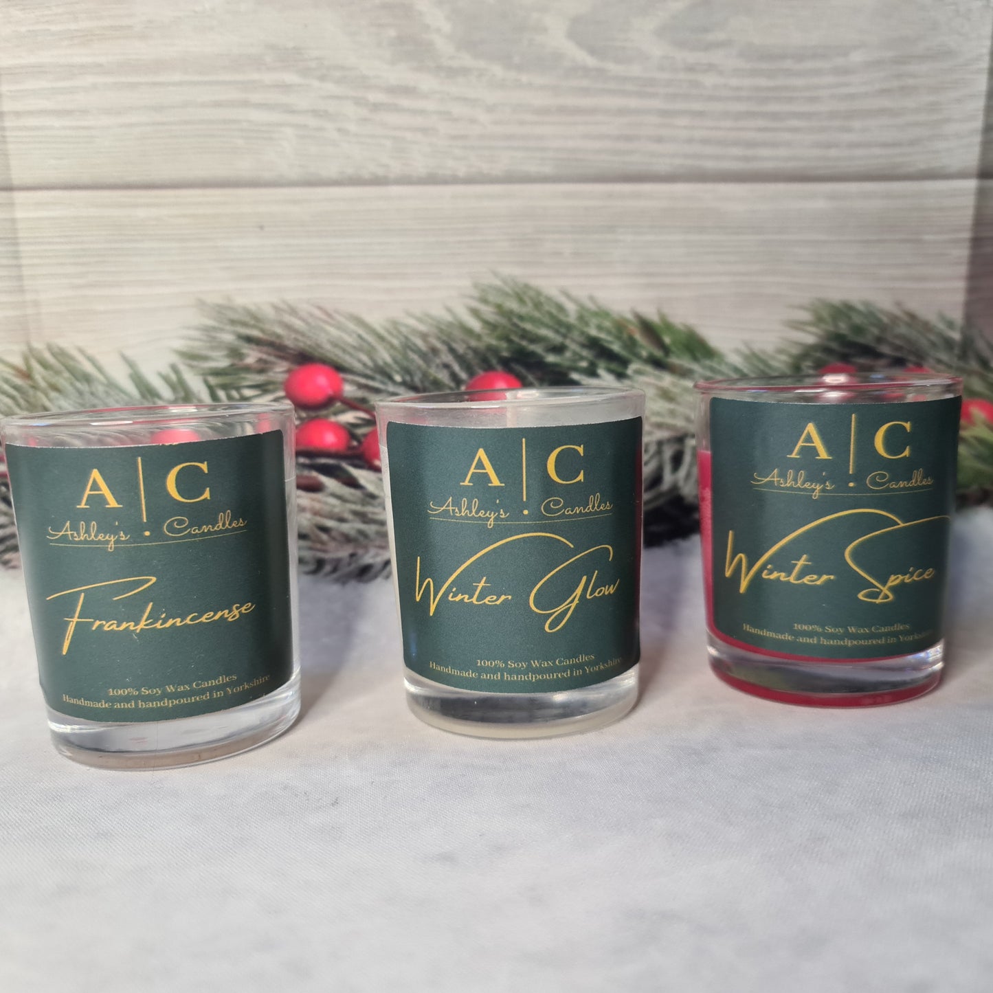 Set of 3 Festive Scented Candles | Candle gift set | Christmas gifts