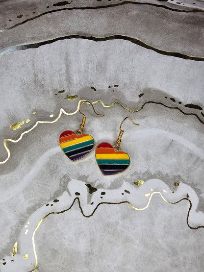 Rainbow Heart Earrings