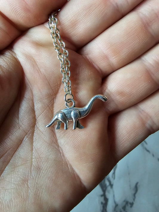 Dinosaur silver Necklace