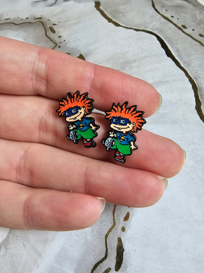 Chuckie Finster Stud Earrings- The Rugrats