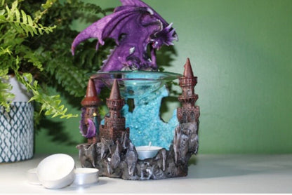 Dragon Crystal Ravine Castle Oil and Wax Burner with Glass Dish