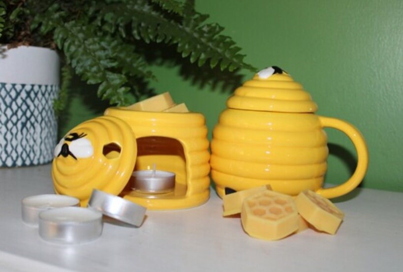 Bee Gift Box, Wax Melt Gift Box, Bee Burner and Mug Gift Set, Beehive Mug,Beehive Oil Burner